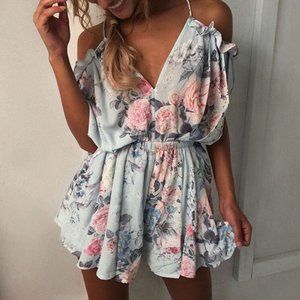 Floral Cold Shoulder Romper